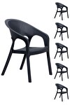 6 Adet Garden Antrasit Sandalye / Balkon-bahçe-teras