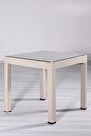 Rattan 80x80 Camlı Cappucino Masa - Bahçe&balkon&teras