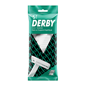 Derby Tek Bıçaklı Kullan At Tıraş Bıçağı 5'li Poşet -1