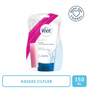 Veet Pure DuÅta TÃ¼y DÃ¶kÃ¼cÃ¼ Krem Hassas Ciltler Ä°Ã§in 150ml -1