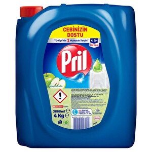 Pril Sıvı Elde Bulaşık Yıkama Deterjanı Elma Kokulu 4 Kg -1