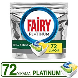 Fairy Platinum 72 Yıkama Bulaşık Makinesi Deterjanı Kapsülü Limon Kokulu -1