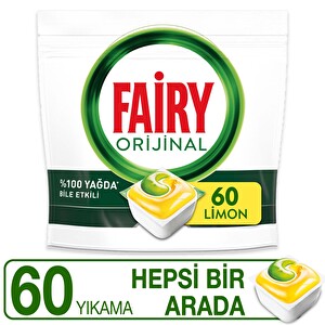 Fairy Hepsi Bir Arada 60 Yıkama Bulaşık Makinesi Deterjanı Kapsülü Limon Kokulu - 1