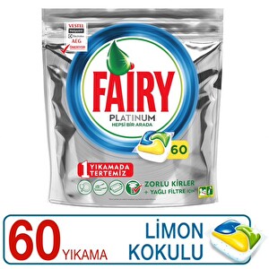 Fairy Platinum 60 Yıkama Bulaşık Makinesi Deterjanı Kapsülü Limon Kokulu -1