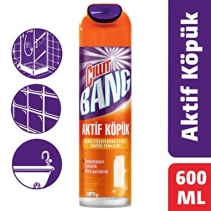 Cillit Bang Aktif Köpük Geniş Yüzeylere Özel Duş ve Küvet Yağ ve Kireç Çözücü Sprey  600 ml - 1