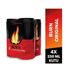 Burn Orijinal Enerji İçeceği 4x250 ml Kutu -1