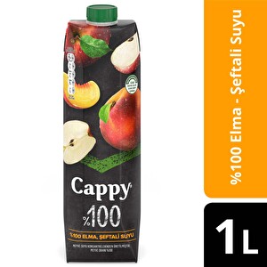 Cappy Bahçe %100 Elma- Şeftali Suyu Karton Kutu 1 Litre -1