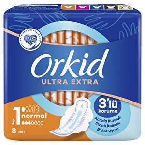 Orkid Ultra Extra Hijyenik Ped Normal Tekli Paket 8'li -1