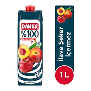 Dimes %100 Elma & Şeftali Suyu 1 Litre -1