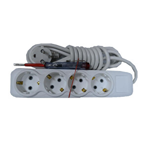 Tekis Topraklı Grup Priz 3 Metre + Kontrol Kalemi - 1