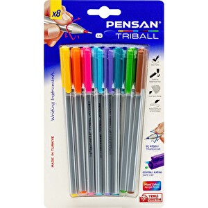 Pensan Triball Tükenmez Kalem Renkli 8'Li -1