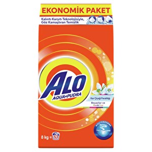 Alo Kar Çiçeği Ferahlığı Beyazlar Ve Renkliler Aquapudra Toz Deterjan 53 Yıkama 8 kg - 1