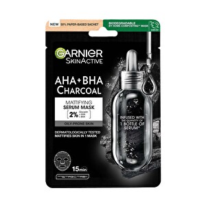 Garnier Siyah Kağıt Yüz Maskesi Saf Kömür Gözenek Sıkılaştırma -1