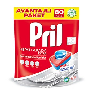 Pril Bulaşık Makinesi Deterjanı Hepsi Bir Arada Extra 80 Tablet -1