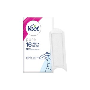 Veet Pure Bikini & Koltuk Altı Özel Hipoalerjenik Ağda Bandı 16lı -1