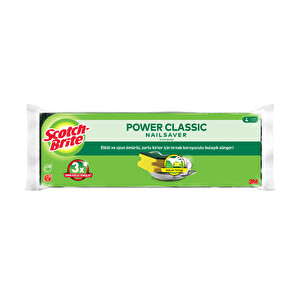 Scotch Brite Yeşil Klasik Tırnak Koruyucu Oluklu Sünger 4'lü -1