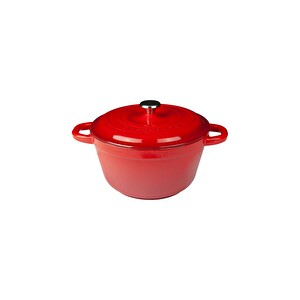 Lava Yuvarlak Döküm Tencere 22 Cm Kırmızı -1