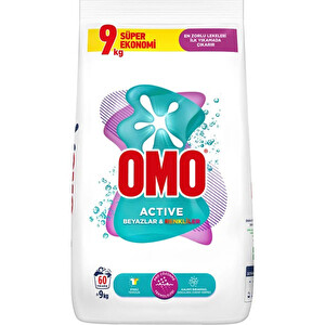 Omo Active Beyazlar & Renkliler Toz Deterjanı 9 Kg -1