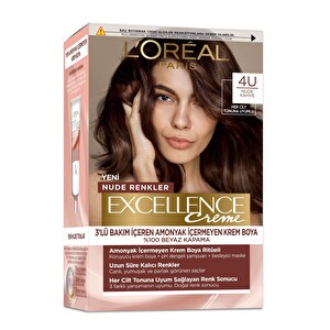L’Oréal Paris Excellence Creme Nude Renkler Saç Boyası – 4u Nude Kahve -1