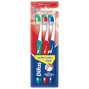 Difaş Ultra Clean Diş Fırçası 3 Parça Orta -1