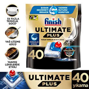Finish Quantum Ultimate Plus 40 Kapsül Bulaşık Makinesi Deterjanı Tableti - 1