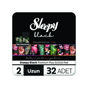 Sleepy Siyah Premium Plus Günlük Ped Uzun 32'li - 1
