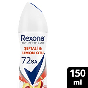 Rexona Kadın Sprey Deodorant Şeftali & Limon Otu 72 Saat Kesintisiz Üstün Koruma 150 ml - 1