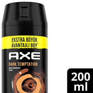 Axe Erkek Sprey Deodorant Dark Temptation XL 48 Saat Etkileyici Koku 200 ml -1