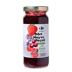 Carrefour 4 Meyve Reçeli Şeker İlavesiz 280 g - 1