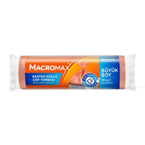 Macromax Extra Güçlü Çöp Torbası Buyuk 10'Lu -1