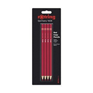 Rotring Kırmızı Kurşun Kalem 4'Lü Kırmızı Renkli Başlık Kalemi - 1