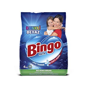 Bingo Matik Eko Renkli&Beyaz Toz Çamaşır Deterjanı 4 kg -1