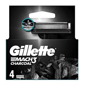 Gillette Mach 3 Charcoal 4'lü Bıçak -1