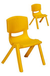 Junior 2 Adet Ergonomik Konforlu Anaokulu Kreş Çocuk Sandalyesi - Sarı - 1