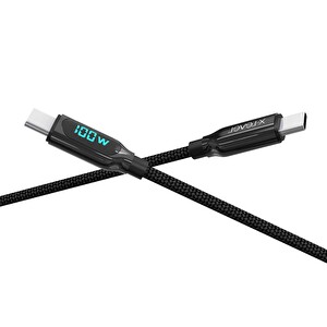 X-Level XCC8406 X-Powerdigi Usb-C Digital Göstergeli Kablo 100 W 5A -1