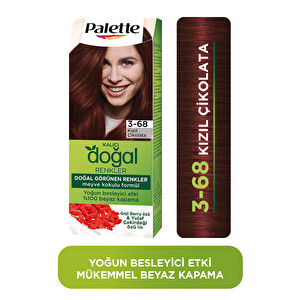 Palette Kalıcı Doğal Renkler  3-68 Kızıl Çikolata Saç Boyası - 1