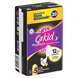 Orkid Platinum Gece Ekstra Plus Hijyenik Ped 20'li -1