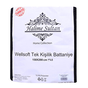 Halime Sultan Wellsoft Tek Kişilik Battaniye  Siyah - 1