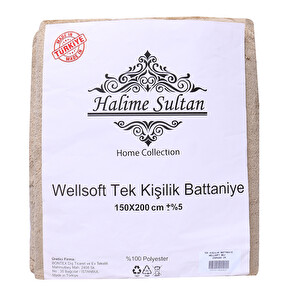 Halime Sultan Wellsoft Tek Kişilik Battaniye  Bej - 1
