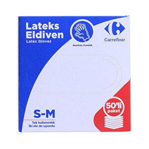 Carrefour Lateks Eldiven S-M 50'Li -1