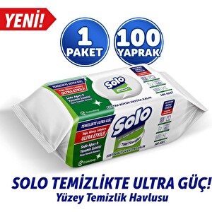 Solo Yüzey Temizlik Mendili Ultra Güç Sedir Ağacı&Yasemin 100'lü -1