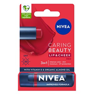 Nivea Kırmızı Renkli Nemlendirici Dudak Bakım Kremi SPF30 4.8 gr -1