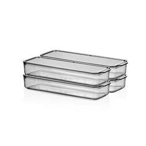 Vıp Ahmet Mina Organizer Plastik Raf Şeffaf Füme Kapaklı  4x750 Ml -1