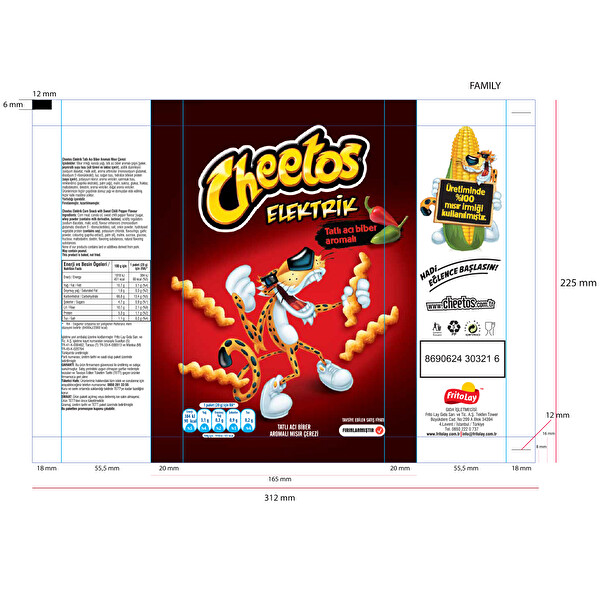 Cheetos Fırından Tatlı Acıbiber Aroma Çeşnili Msıır Cipsi Aile Boy 25 g Cheetos Fırından Tatlı Acıbiber Aroma Çeşnili Msıır Cipsi Aile Boy 25 g
