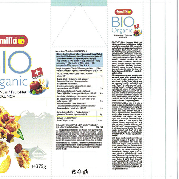 Familia Organik Meyveli Müsli 375 g Familia Organik Meyveli Müsli 375 g