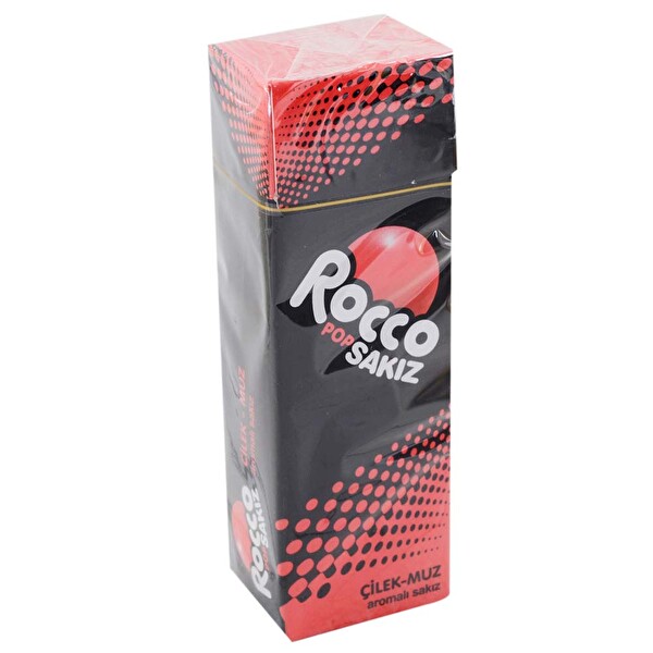 Rocco Pop Çilek Muz Aromalı Sakız 29Gr Rocco Pop Çilek Muz Aromalı Sakız 29Gr