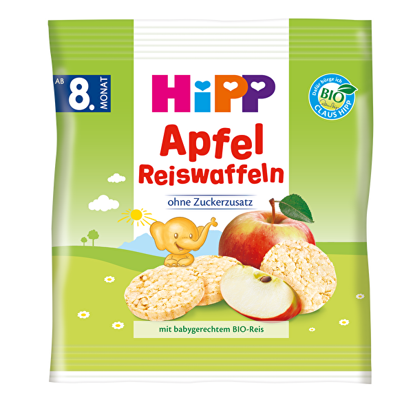 Hipp Organik Elma Pirinç Bebek Gofreti 30 Gr
