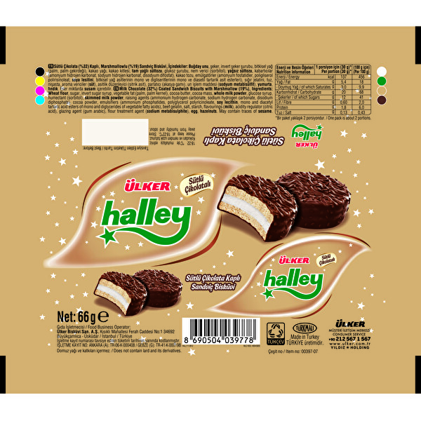 Ülker Halley Mini Granüllü Bisküvi 66 g x 24 Ülker Halley Mini Granüllü Bisküvi 66 g x 24