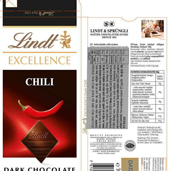 Lınd Exc. Dark Chıllı 100 g Lınd Exc. Dark Chıllı 100 g