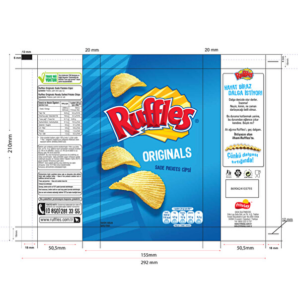 Ruffles Originals Sade Patates Cipsi Aile Boy 74 g Ruffles Originals Sade Patates Cipsi Aile Boy 74 g